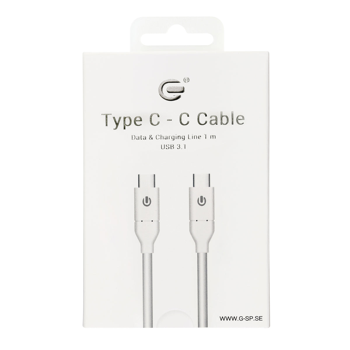 USB-C till USB-C (3.1) Laddningskabel 1m - Vit