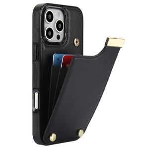 iPhone 16 Pro Skal med plånbbok i PU-läder - Svart