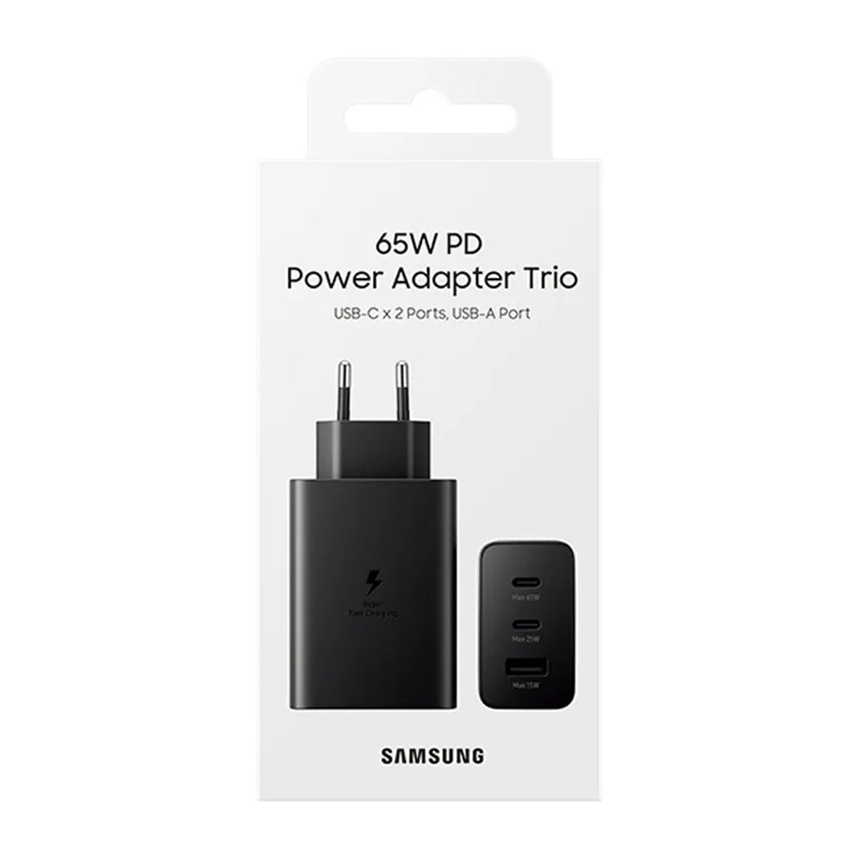 Samsung Trio Laddare 65W 2xUSB-C 1xUSB-A - Svart