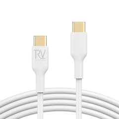 Rvelon Laddkabel USB C till USB C Silikon 240W - 1M Vit
