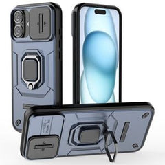 iPhone 16 Plus Skal med ring - Blå