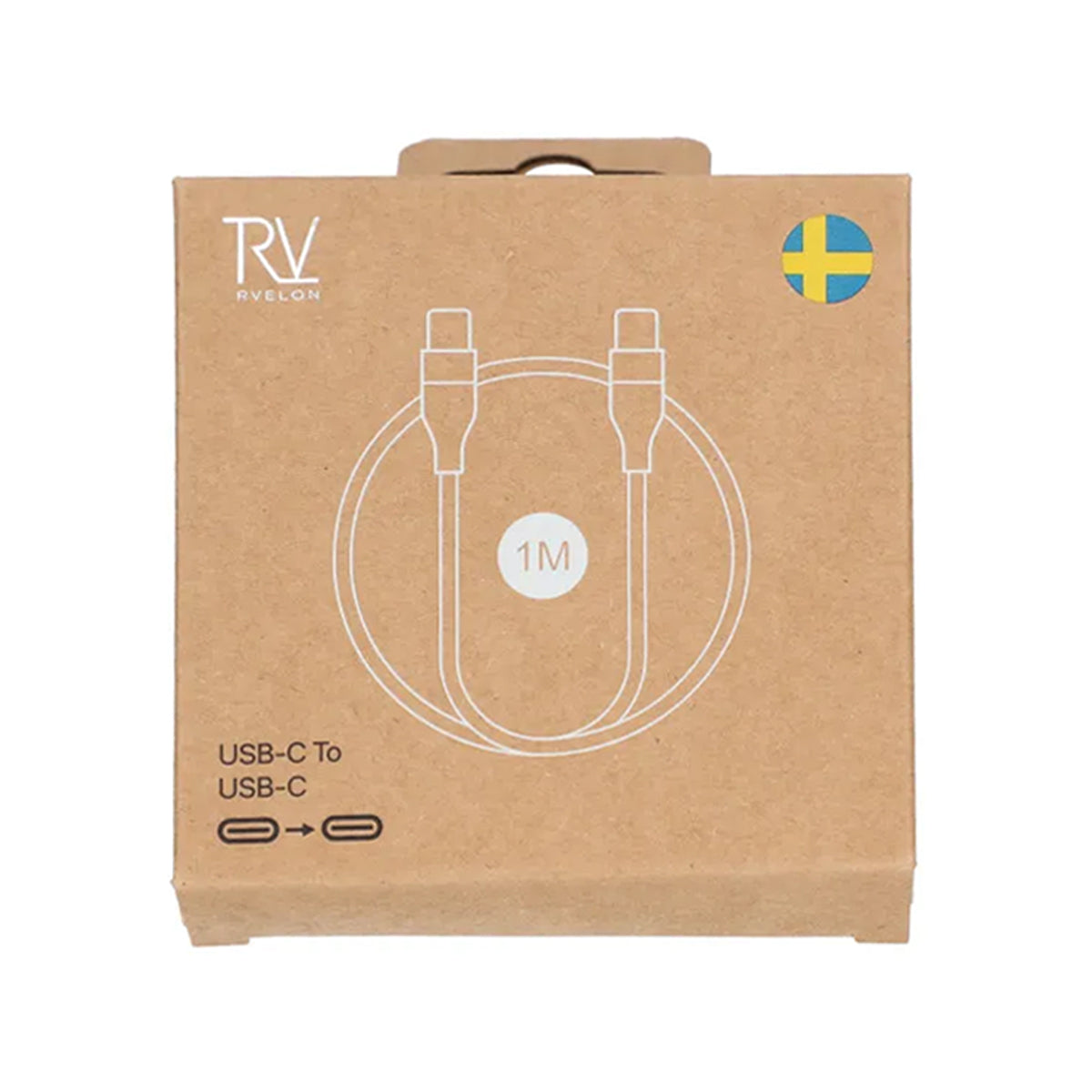 Rvelon Laddkabel USB C till USB C Silikon 60W - 1M Vit