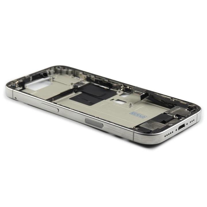 Middle Frame Assembly With Power And Volume Button Compatible for iPhone 16 Pro (EU Version) White Titanium Pulled
