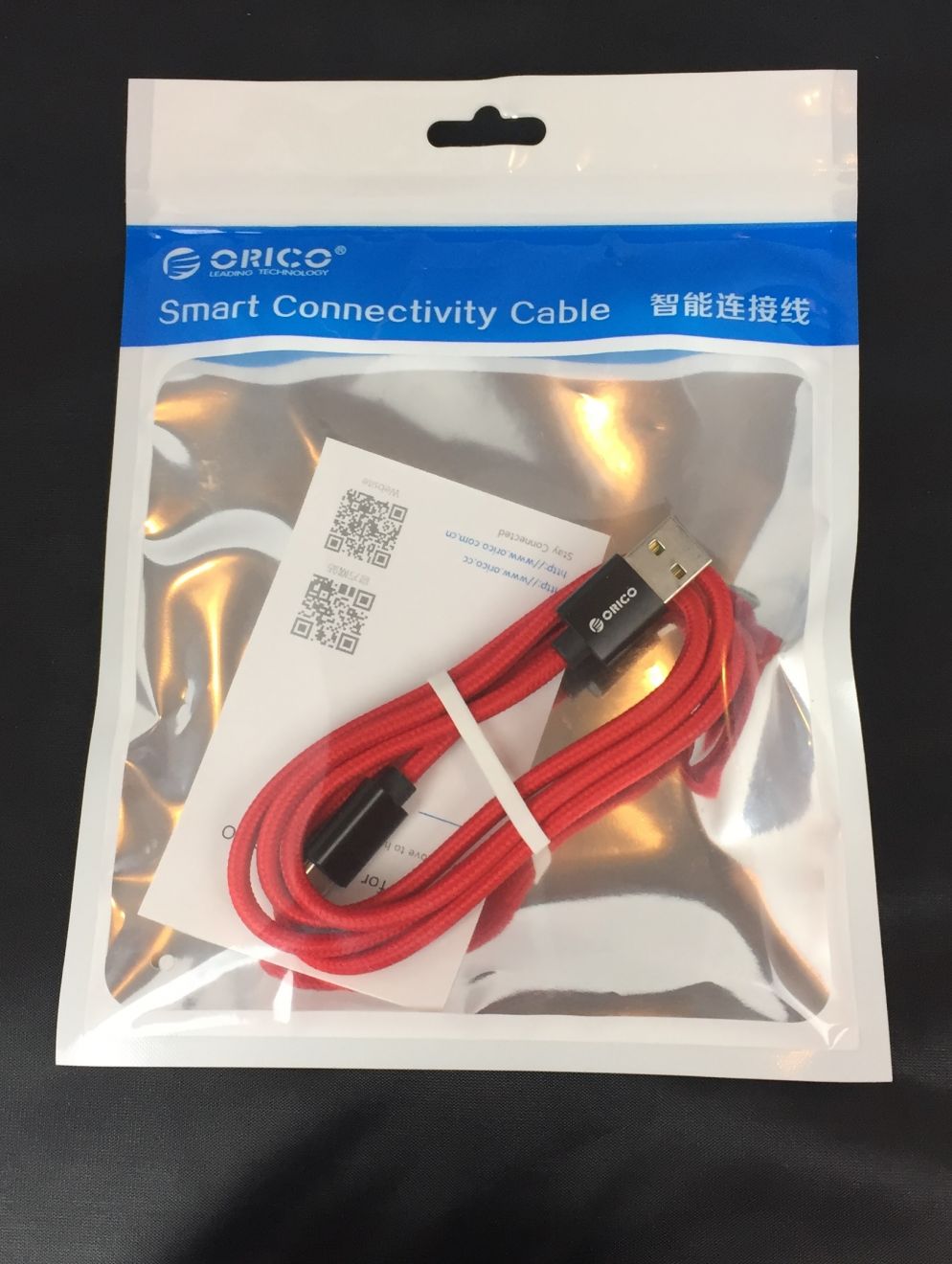 ORICO Type-A to Type-C Charge/Sync Cable, 1m, red