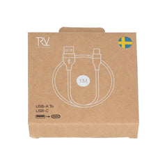 Rvelon Laddkabel USB A till USB C Silikon 60W - 1M Vit