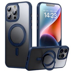 iPhone 16 Pro Skal med Stativ - Mörkblå