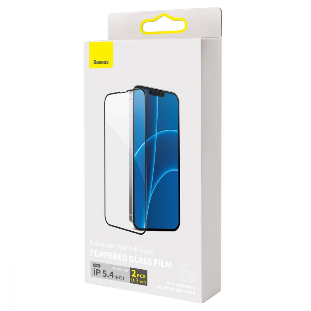 Baseus tempererad glasfilm for iPhone 13 Pro Max, svart
