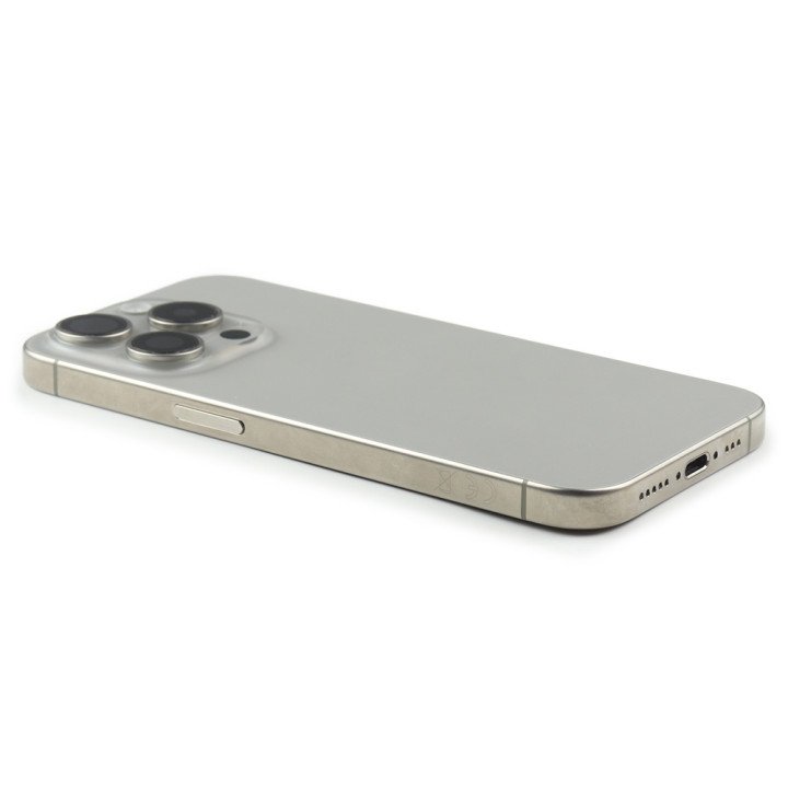 Rear Housing Assembly with small parts Compatible for iPhone 15 Pro (EU Version) Natural Titanium Pulled
