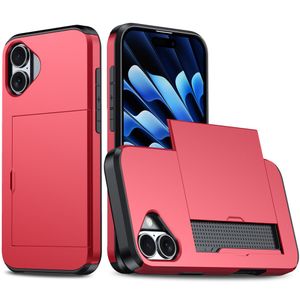 iPhone 16 Plus Skal med kortplats - Röd