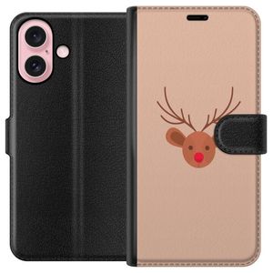 Apple iPhone 16 Svart Plånboksfodral Ren Julkänsla