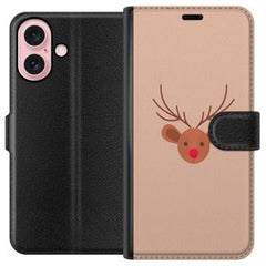 Apple iPhone 16 Svart Plånboksfodral Ren Julkänsla