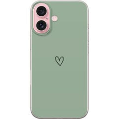 Apple iPhone 16 Transparent Mobilskal Hjärta