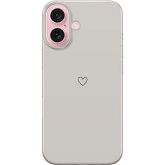 Apple iPhone 16 Transparent Mobilskal Grått hjärta