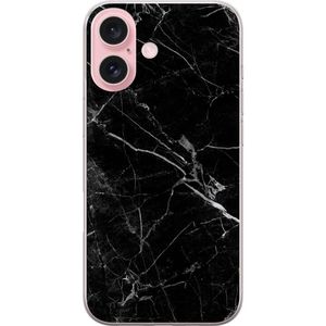 Apple iPhone 16 Transparent Mobilskal Svart marmor
