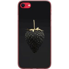 Apple iPhone 16e Transparent Mobilskal Exklusiv Jordgubbe