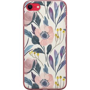 Apple iPhone 16e Transparent Mobilskal Blomsterglädje