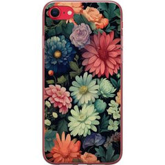 Apple iPhone 16e Transparent Mobilskal Färglada blommor