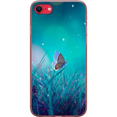 Apple iPhone 16e Transparent Mobilskal Blå fjäril