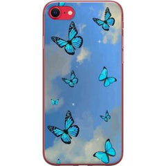 Apple iPhone 16e Transparent Mobilskal Himlen med fjärilar
