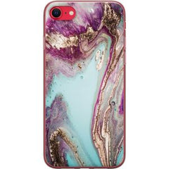 Apple iPhone 16e Transparent Mobilskal Lila marmor