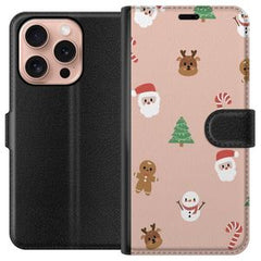Apple iPhone 16 Pro Svart Plånboksfodral Klassisk Julfest