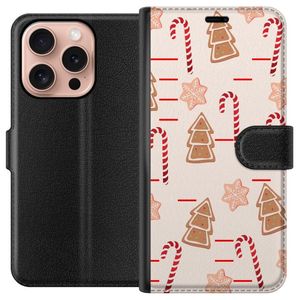 Apple iPhone 16 Pro Svart Plånboksfodral Julens Godisglädje