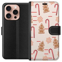 Apple iPhone 16 Pro Svart Plånboksfodral Julens Godisglädje