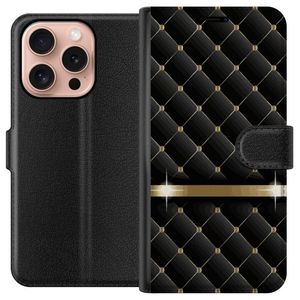 Apple iPhone 16 Pro Svart Plånboksfodral Lyxigt