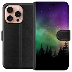 Apple iPhone 16 Pro Svart Plånboksfodral Norrsken