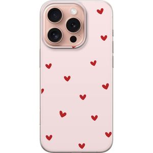 Apple iPhone 16 Pro Transparent Mobilskal Små Hjärtan