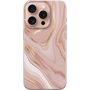 Apple iPhone 16 Pro Transparent Mobilskal Ljusrosa marmor