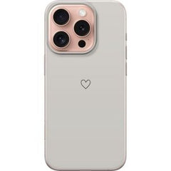 Apple iPhone 16 Pro Transparent Mobilskal Grått hjärta