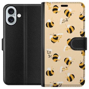 Apple iPhone 16 Plus Svart Plånboksfodral Humlor