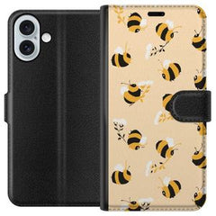 Apple iPhone 16 Plus Svart Plånboksfodral Humlor