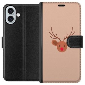 Apple iPhone 16 Plus Svart Plånboksfodral Ren Julkänsla