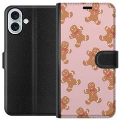 Apple iPhone 16 Plus Svart Plånboksfodral Pepparkaksgubbe