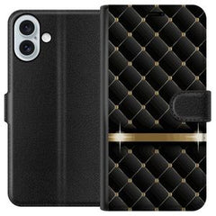 Apple iPhone 16 Plus Svart Plånboksfodral Lyxigt