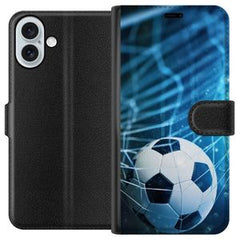 Apple iPhone 16 Plus Svart Plånboksfodral Fotboll