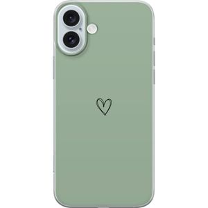 Apple iPhone 16 Plus Transparent Mobilskal Hjärta