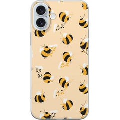 Apple iPhone 16 Plus Transparent Mobilskal Humlor