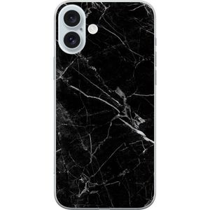 Apple iPhone 16 Plus Transparent Mobilskal Svart marmor