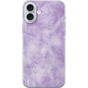 Apple iPhone 16 Plus Transparent Mobilskal Lila marmor