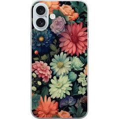 Apple iPhone 16 Plus Transparent Mobilskal Färglada blommor