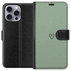 Apple iPhone 16 Pro Max Svart Plånboksfodral Hjärta