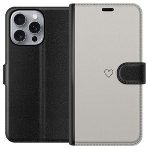 Apple iPhone 16 Pro Max Svart Plånboksfodral Grått hjärta