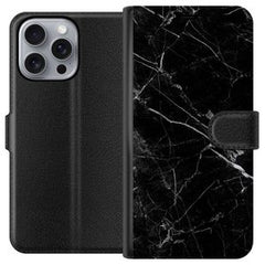 Apple iPhone 16 Pro Max Svart Plånboksfodral Svart marmor