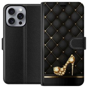 Apple iPhone 16 Pro Max Svart Plånboksfodral Lyxig Sko