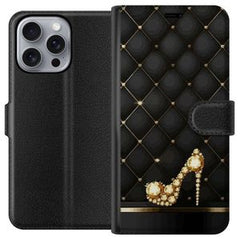 Apple iPhone 16 Pro Max Svart Plånboksfodral Lyxig Sko