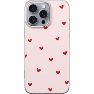 Apple iPhone 16 Pro Max Transparent Mobilskal Små Hjärtan