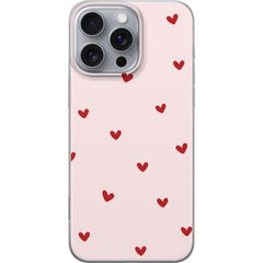 Apple iPhone 16 Pro Max Transparent Mobilskal Små Hjärtan